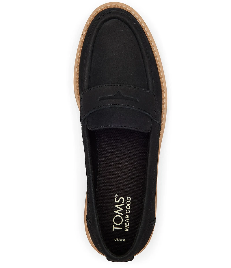 TOMS Cara Suede Lug Sole Penny Loafers