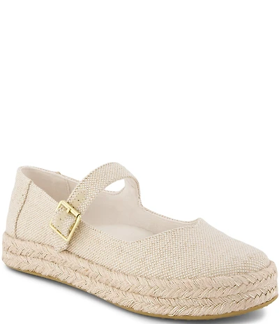 TOMS Carolina Glimmer Slub Espadrille Mary Jane Flats