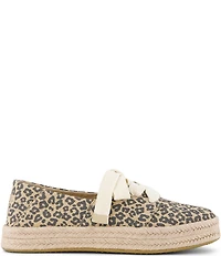 TOMS Carolina Leopard Print Espadrille Lace Up Sneakers