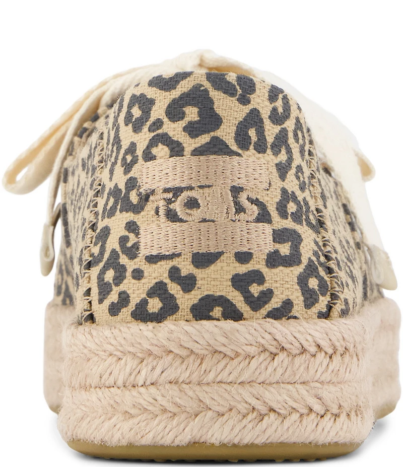 TOMS Carolina Leopard Print Espadrille Lace Up Sneakers