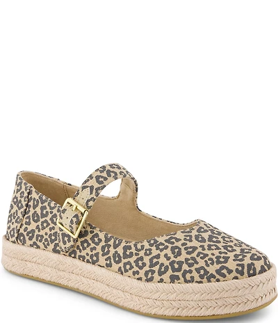 TOMS Carolina Mary Jane Leopard Print Espadrille Mary Jane Flats