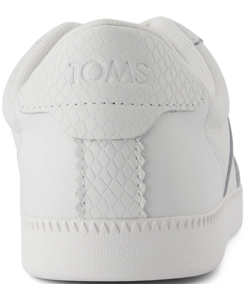 TOMS Collins Leather Snake Print Accent Detail Sneakers