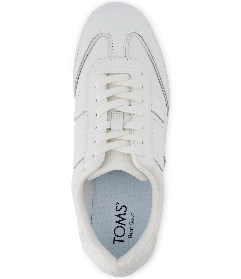TOMS Collins Leather Snake Print Accent Detail Sneakers