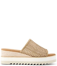 TOMS Diana Basketweave Platform Espadrille Wedge Slide Sandals