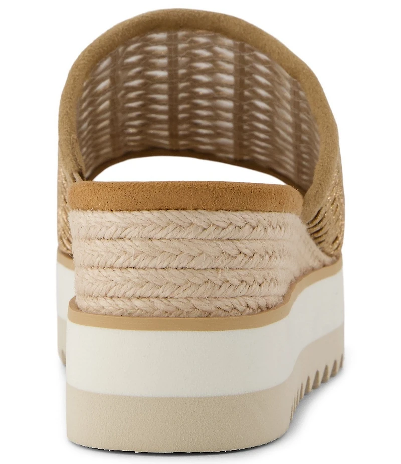 TOMS Diana Basketweave Platform Espadrille Wedge Slide Sandals