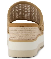 TOMS Diana Basketweave Platform Espadrille Wedge Slide Sandals