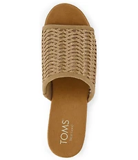 TOMS Diana Basketweave Platform Espadrille Wedge Slide Sandals