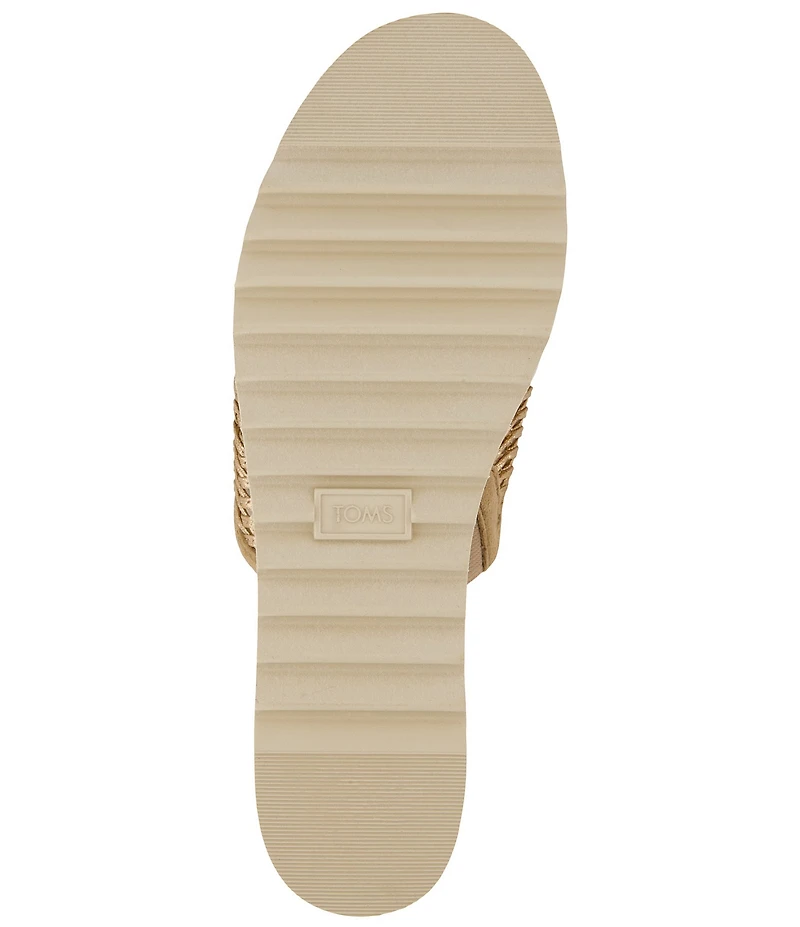 TOMS Diana Basketweave Platform Espadrille Wedge Slide Sandals