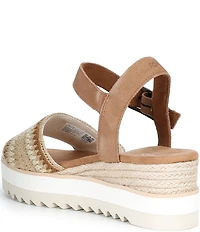 TOMS Diana Crochet and Suede Espadrille Platform Wedge Sandals