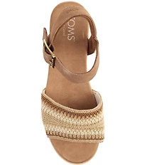 TOMS Diana Crochet and Suede Espadrille Platform Wedge Sandals
