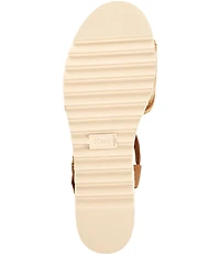 TOMS Diana Crochet and Suede Espadrille Platform Wedge Sandals
