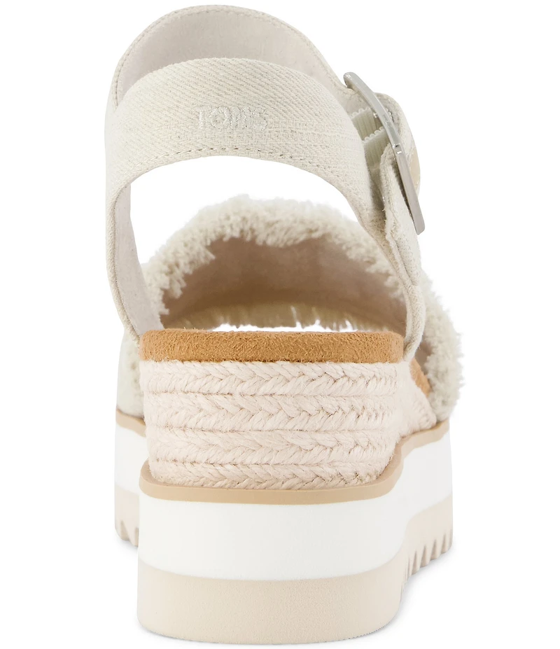 TOMS Diana Denim Fray Espadrille Wedge Platform Sandals