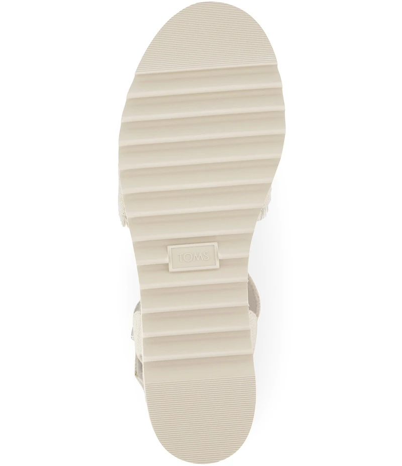 TOMS Diana Denim Fray Espadrille Wedge Platform Sandals