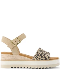 TOMS Diana Leopard Print Espadrille Wedge Platform Sandals