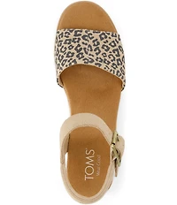 TOMS Diana Leopard Print Espadrille Wedge Platform Sandals