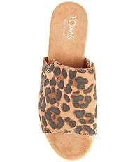 TOMS Diana Leopard Print Suede Platform Espadrille Wedge Sandals
