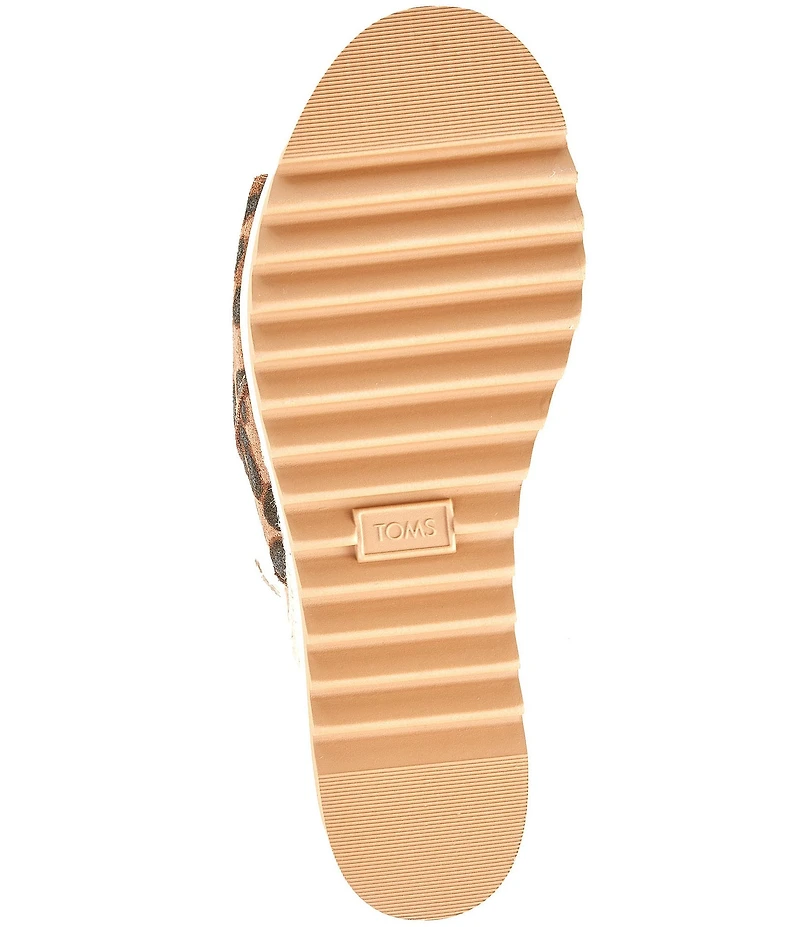 TOMS Diana Leopard Print Suede Platform Espadrille Wedge Sandals