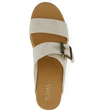 TOMS Diana Mule Buckle Fabric Platform Wedge Slide Sandals