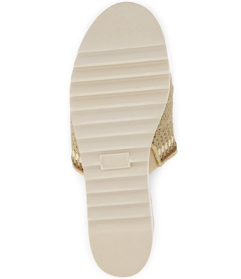 TOMS Diana Mule Crochet Platform Espadrille Wedge Slide Sandals