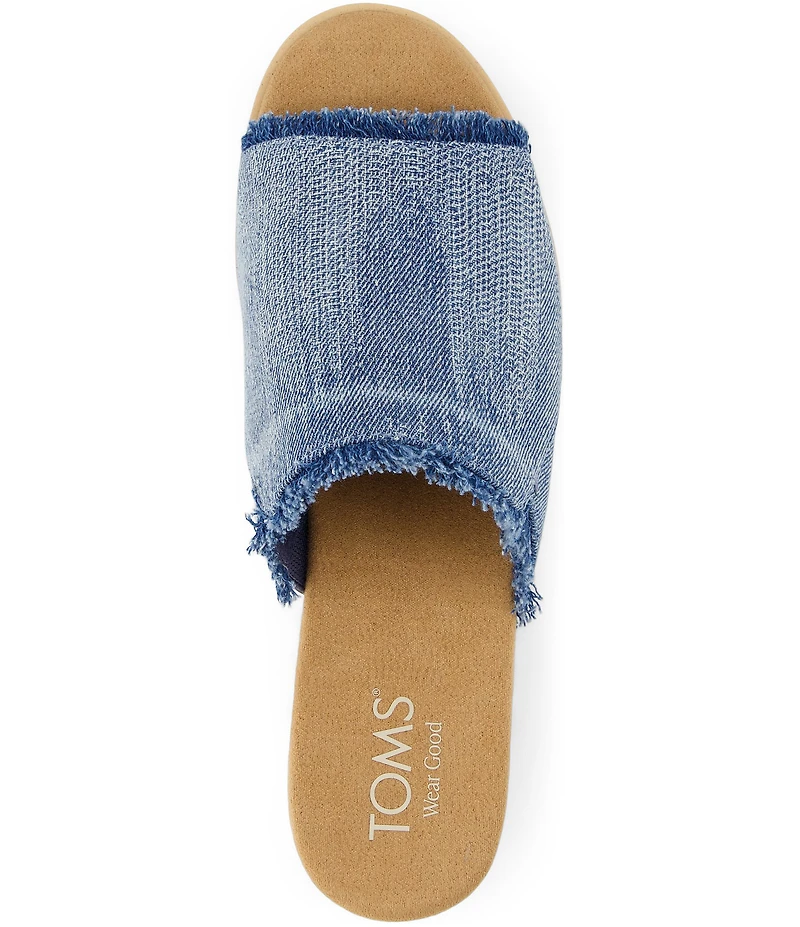 TOMS Diana Mule Denim Platform Wedge Slides