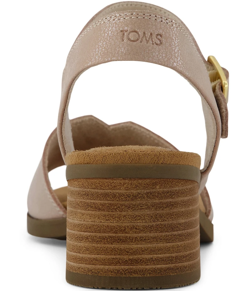 TOMS Eloise Shimmer Suede Block Heel Sandals