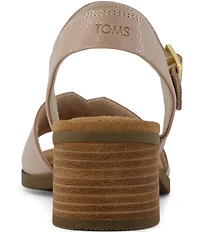 TOMS Eloise Shimmer Suede Block Heel Sandals