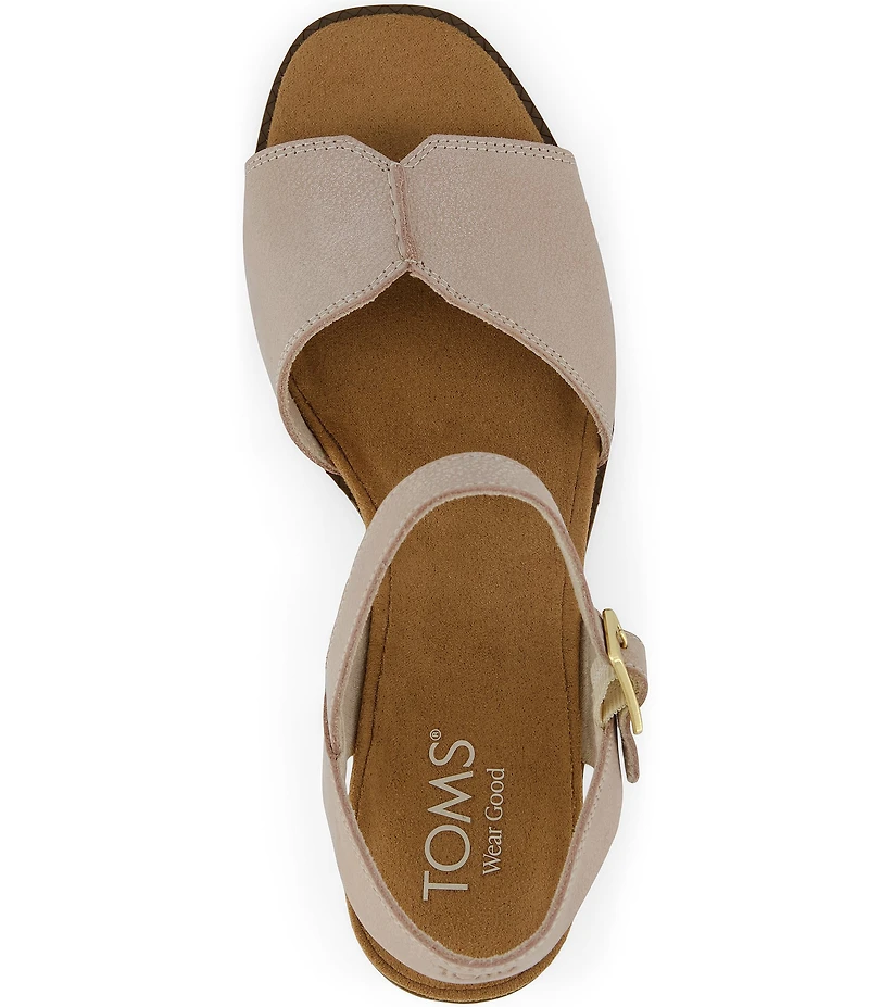 TOMS Eloise Shimmer Suede Block Heel Sandals