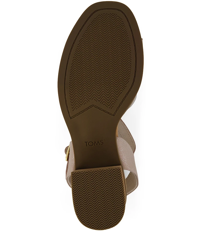 TOMS Eloise Shimmer Suede Block Heel Sandals