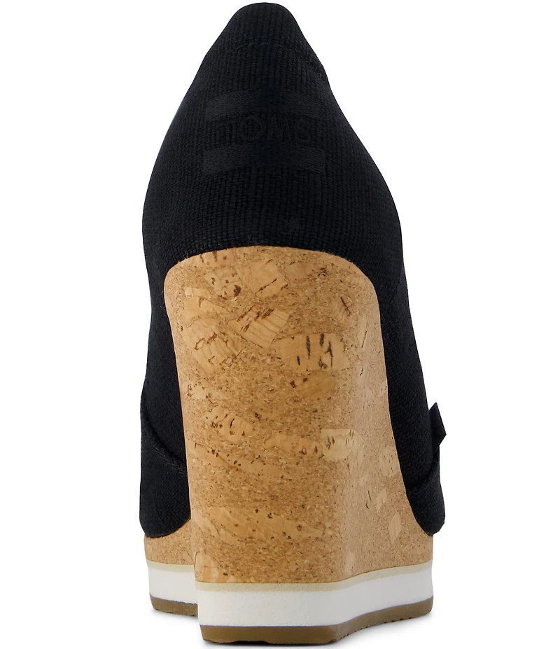 TOMS Essential Canvas Peep Toe Wedge Pumps