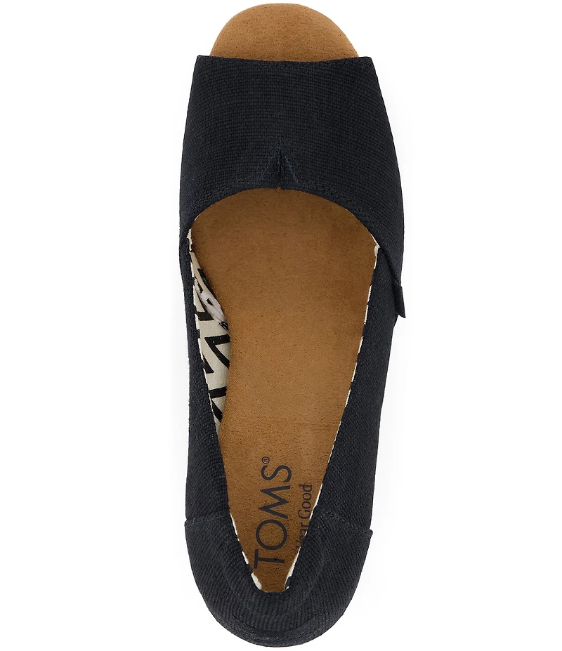 TOMS Essential Canvas Peep Toe Wedge Pumps