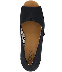 TOMS Essential Canvas Peep Toe Wedge Pumps