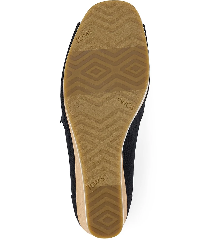 TOMS Essential Canvas Peep Toe Wedge Pumps