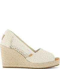 TOMS Essential Crochet Peep Toe Espadrille Wedge Pumps