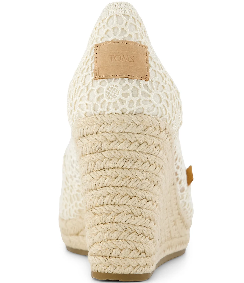 TOMS Essential Crochet Peep Toe Espadrille Wedge Pumps
