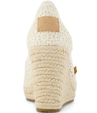 TOMS Essential Crochet Peep Toe Espadrille Wedge Pumps