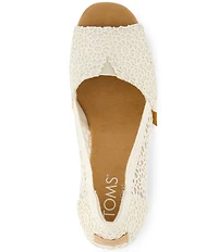 TOMS Essential Crochet Peep Toe Espadrille Wedge Pumps