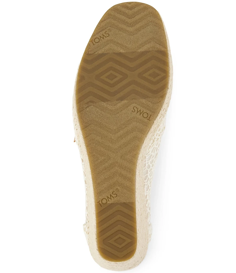 TOMS Essential Crochet Peep Toe Espadrille Wedge Pumps