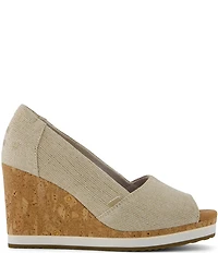 TOMS Essential Tonal Sparkle Peep Toe Wedge Pumps