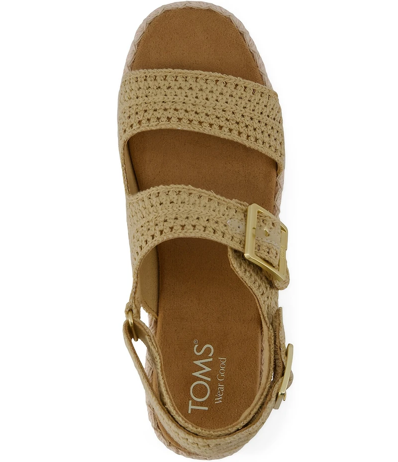 TOMS Giana Crochet Espadrille Platform Sandals