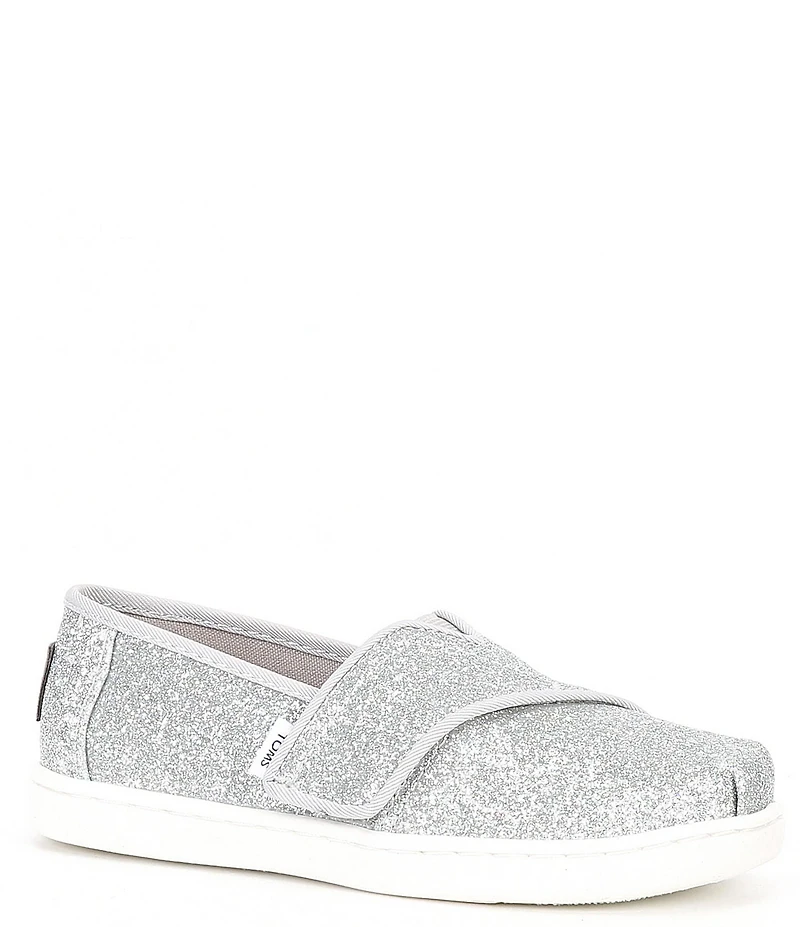TOMS Girls' Tiny Alpargata Glitter Loafers (Toddler)