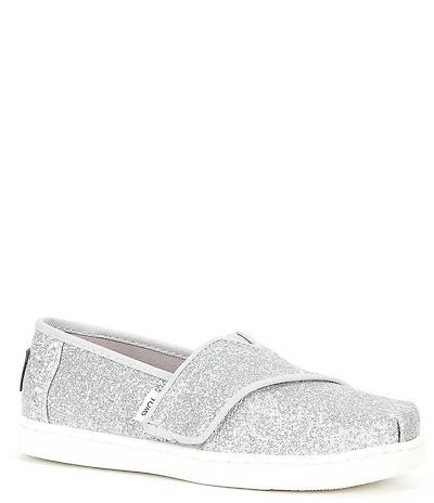 TOMS Girls' Tiny Alpargata Glitter Loafers (Toddler)
