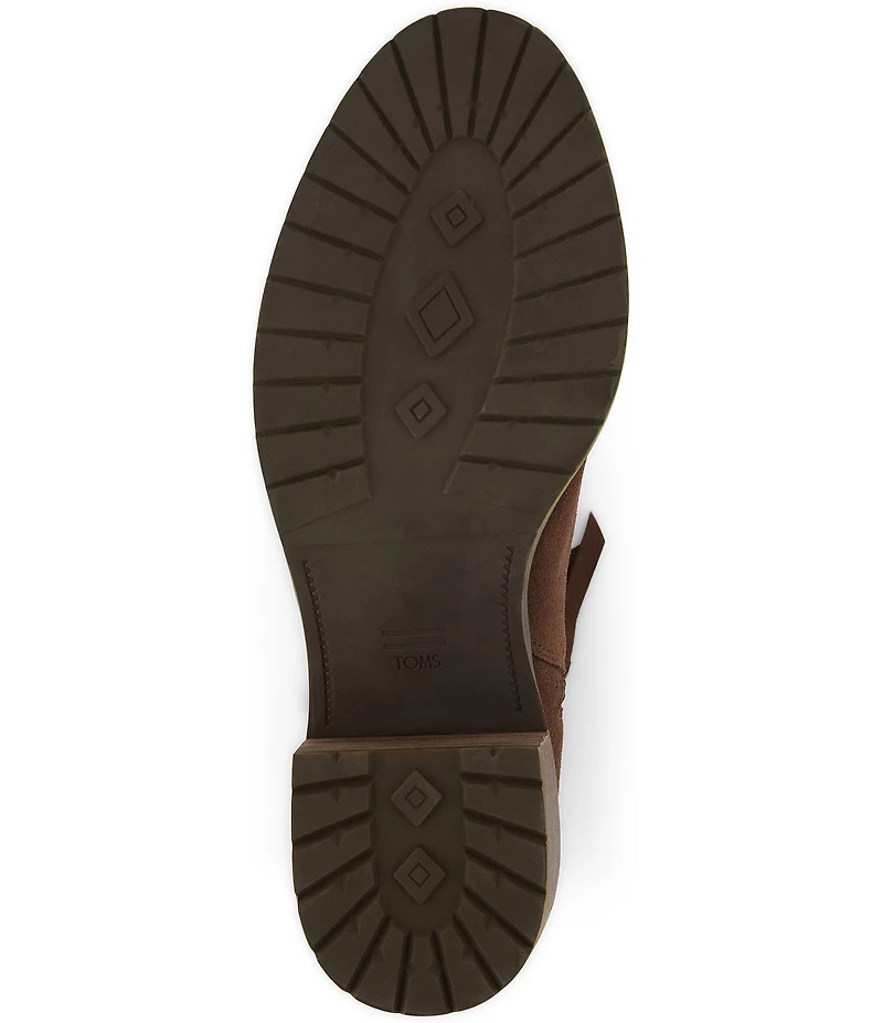 TOMS Hailey Suede Faux Fur Trim Buckle Detail Booties