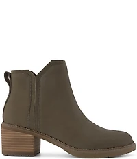 TOMS Hailey Water Resistant Nubuck Suede Block Heel Booties