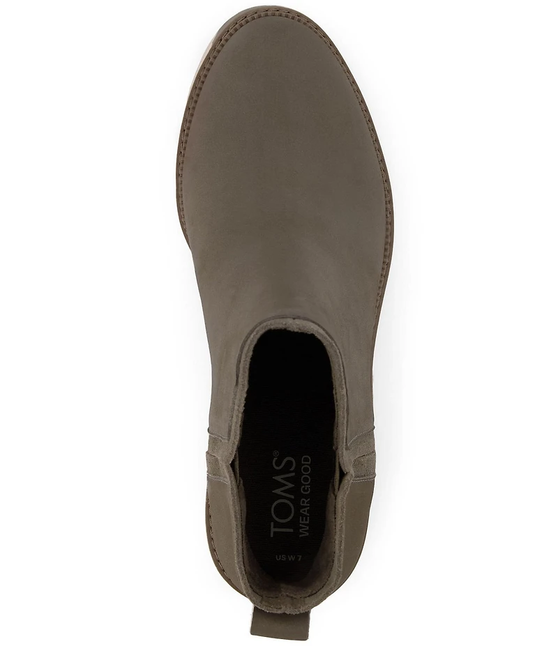 TOMS Hailey Water Resistant Nubuck Suede Block Heel Booties