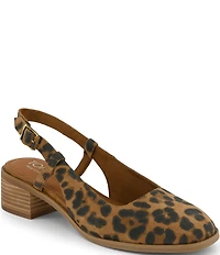 TOMS Jaclyn Leopard Suede Slingback Pumps