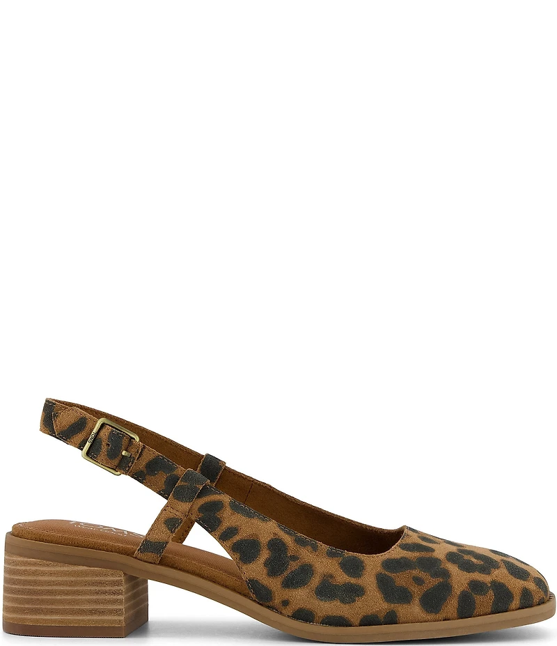 TOMS Jaclyn Leopard Suede Slingback Pumps