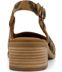 TOMS Jaclyn Leopard Suede Slingback Pumps