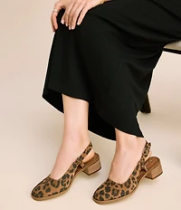 TOMS Jaclyn Leopard Suede Slingback Pumps