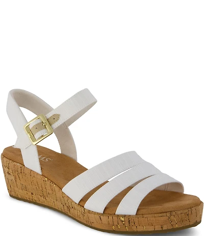 TOMS Julia Slubby Woven Cork Wedge Sandals