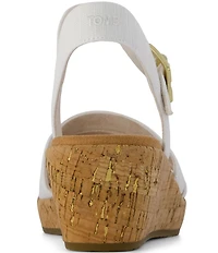 TOMS Julia Slubby Woven Cork Wedge Sandals